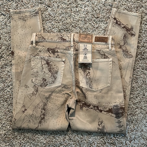 Polo Ralph Lauren-The Thompkins Skinny High Rise Ankle-World Map Pants- Size 28